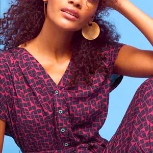 Maeve Anthropologie Geoscope Jumpsuit XS